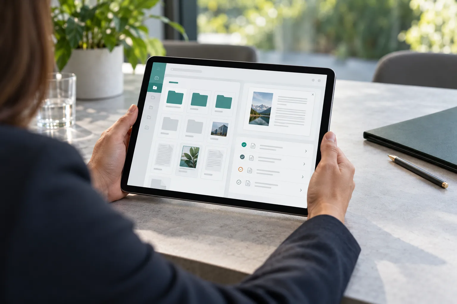 Consulta de documentos y solicitudes en un portal de clientes.